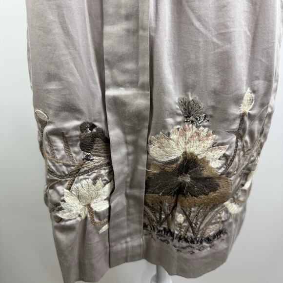 Anthropologie Embroidered Whimsical Finch & Thistle Bird Dress Size 2 Nature - Picture 11 of 16